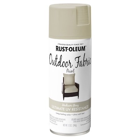 Rust-Oleum Outdoor Fabric Spray Paint, Medium Gray, Matte, 12 Oz 358839